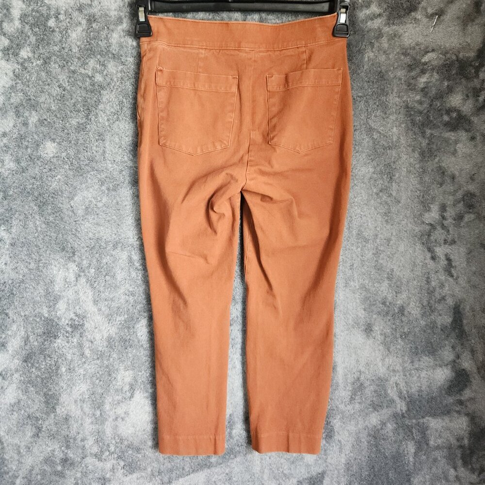 Spanx On The Go Cropped Straight Pants Women’s S Brown High Rise Stretch Capri - Picture 3 of 10